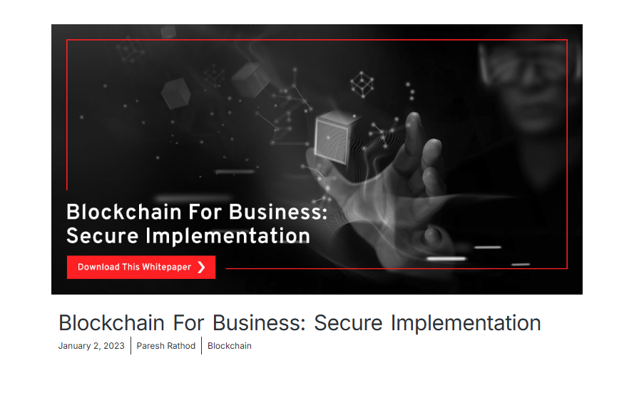 Secure blockchain implementation publication